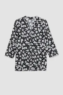 پیراهن آستین بلند یقه خدمه فیت منظم - یاری شاپ