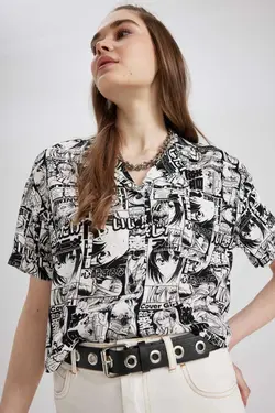 پیراهن آستین کوتاه با یقه پیژامه با سایز مناسب - یاری شاپ