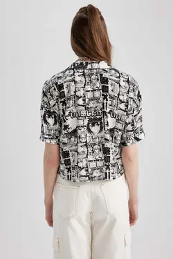 پیراهن آستین کوتاه با یقه پیژامه با سایز مناسب - یاری شاپ