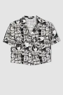 پیراهن آستین کوتاه با یقه پیژامه با سایز مناسب - یاری شاپ