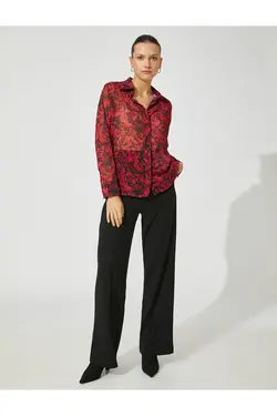 پیراهن ابریشمی آستین بلند دکمه دار - یاری شاپ