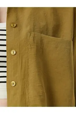 پیراهن برش جیب آستین کوتاه ترکیبی - یاری شاپ