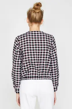 پیراهن چهارخانه مشکی زنانه 0KAL68460OW - یاری شاپ