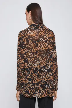 پیراهن زنانه طرح قهوه ای 3WAK60292UW - یاری شاپ