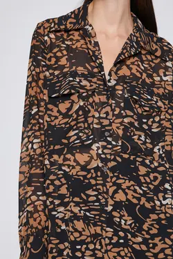 پیراهن زنانه طرح قهوه ای 3WAK60292UW - یاری شاپ