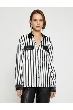 پیراهن ساتن با جزئیات جیب - یاری شاپ