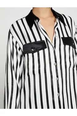 پیراهن ساتن با جزئیات جیب - یاری شاپ