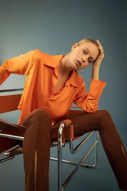 پیراهن ساتن دکمه دار آستین بلند - یاری شاپ