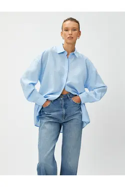 پیراهن سایز بزرگ با جزئیات پشت آستین بلند - یاری شاپ