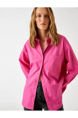 پیراهن سایز بزرگ پنبه ای جیبی - یاری شاپ