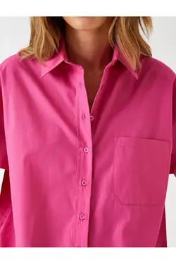 پیراهن سایز بزرگ پنبه ای جیبی - یاری شاپ