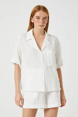 پیراهن سفید زنانه 3SAK60058PW - یاری شاپ