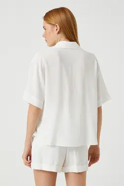 پیراهن سفید زنانه 3SAK60058PW - یاری شاپ