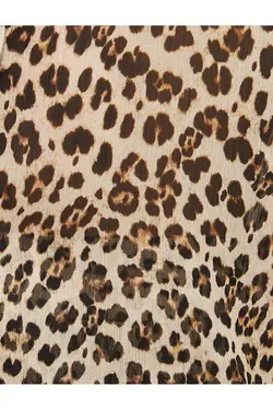 پیراهن شیفون طرح پلنگ یقه آستین بلند - یاری شاپ