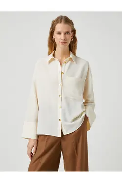 پیراهن گشاد دکمه دار با جیب - یاری شاپ