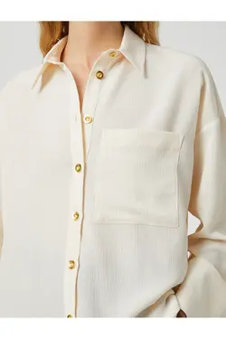 پیراهن گشاد دکمه دار با جیب - یاری شاپ