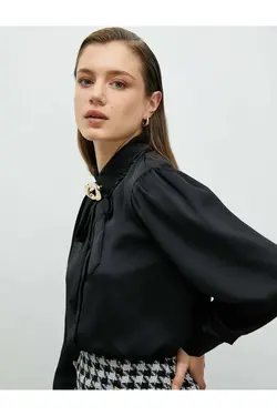 پیراهن لباس زنانه 4wak60479uw مشکی - یاری شاپ