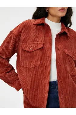 پیراهن مخملی با جیب آستین بلند - یاری شاپ