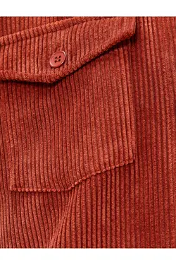 پیراهن مخملی با جیب آستین بلند - یاری شاپ