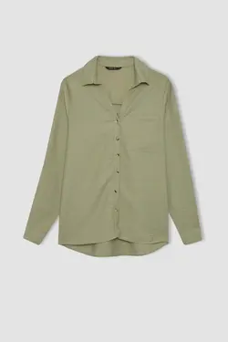 پیراهن معمولی پیراهن آستین بلند یقه - یاری شاپ