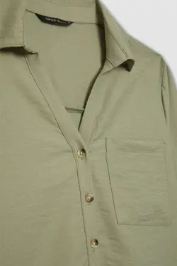 پیراهن معمولی پیراهن آستین بلند یقه - یاری شاپ