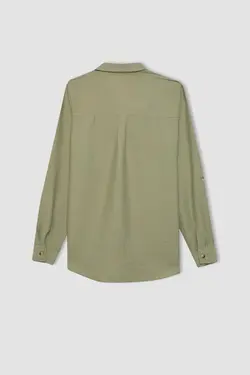 پیراهن معمولی پیراهن آستین بلند یقه - یاری شاپ