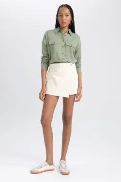 پیراهن منظم یقه پیراهن آستین بلند بلماندو - یاری شاپ