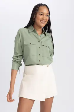 پیراهن منظم یقه پیراهن آستین بلند بلماندو - یاری شاپ