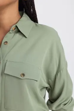 پیراهن منظم یقه پیراهن آستین بلند بلماندو - یاری شاپ