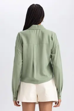 پیراهن منظم یقه پیراهن آستین بلند بلماندو - یاری شاپ