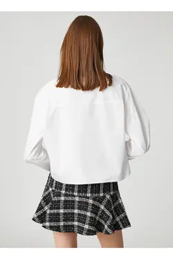 پیراهن یقه پیراهن پولک دار زنانه مایل به سفید 3sak60010uw - یاری شاپ