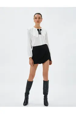 پیراهن یقه نوزاد آستین بادکنکی ویسکوز دکمه دار - یاری شاپ