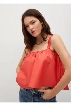 تاپ پنبه ای قرمز توت فرنگی زنانه - یاری شاپ