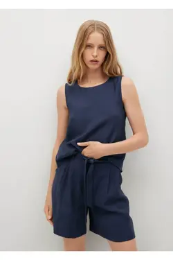 تاپ فلوی بند آبی سرمه ای زنانه - یاری شاپ