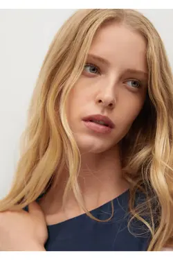 تاپ فلوی بند آبی سرمه ای زنانه - یاری شاپ