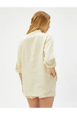 ترکیب کتانی پیراهن یقه باشکوه - یاری شاپ