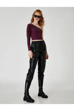 تی شرت تک شانه آستین بلند براق براق - یاری شاپ