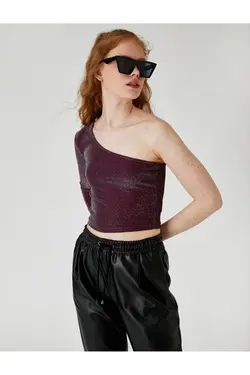 تی شرت تک شانه آستین بلند براق براق - یاری شاپ