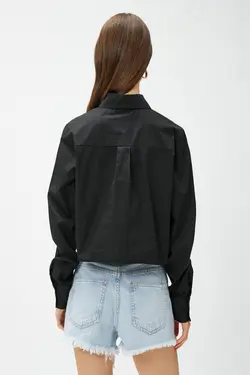 جیب آستین بلند پیراهن پوپلین برش جزئیات - یاری شاپ