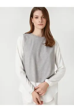 ژاکت بافتنی پیراهن آستین بلند - یاری شاپ