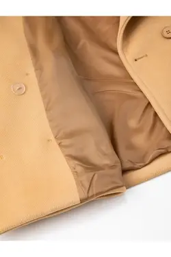 ژاکت کوتاه دوخته شده با جیب دکمه دار دو سینه با جزئیات - یاری شاپ