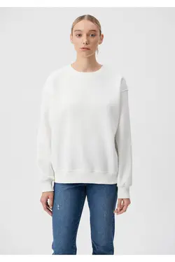 سویشرت پایه سفید یقه خدمه 1610198-70057 - یاری شاپ