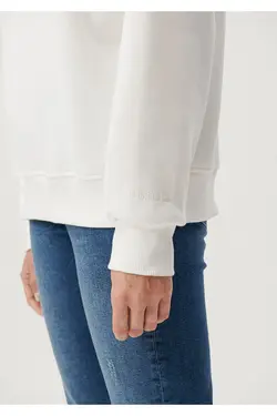 سویشرت پایه سفید یقه خدمه 1610198-70057 - یاری شاپ