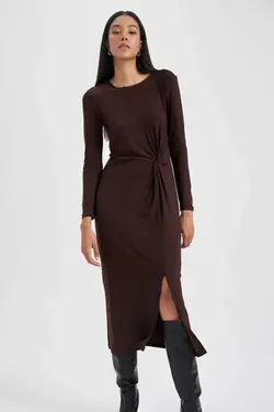 لباس آستین بلند یقه میدی یقه A-Line - یاری شاپ