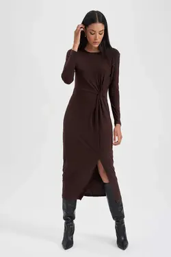 لباس آستین بلند یقه میدی یقه A-Line - یاری شاپ