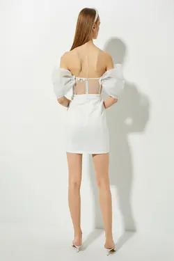 لباس سفید زنانه 2SAK80182FW - یاری شاپ