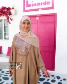 عبا سوزن دوزی دخترانه کرپ الیزا مدل همیشه بهار مزون نجما