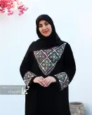 مانتو عبایی سوزن دوزی حریر اسود مدل مهدا مزون نجما