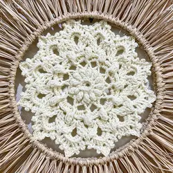 دیوارکوب مکرومه خورشید و ماندلا با الیاف طبیعی