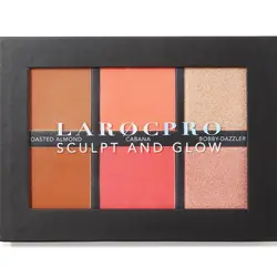 پالت رژگونه و هایلایتر لاروک LaRoc انگلیسی | 2 رژ گونه+2برنزر+2هایلایتر - یولایف بیوتی